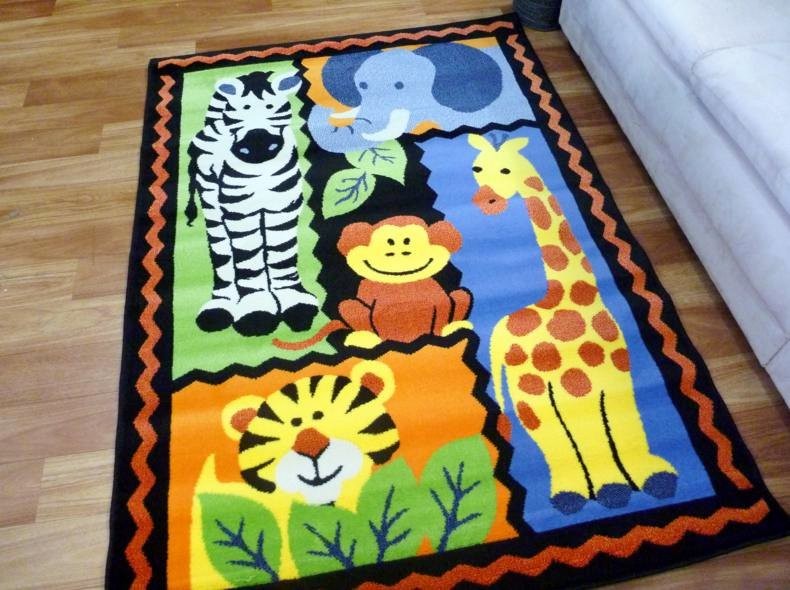 Animals Rug Lions And Giraffe